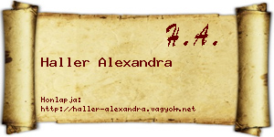 Haller Alexandra névjegykártya